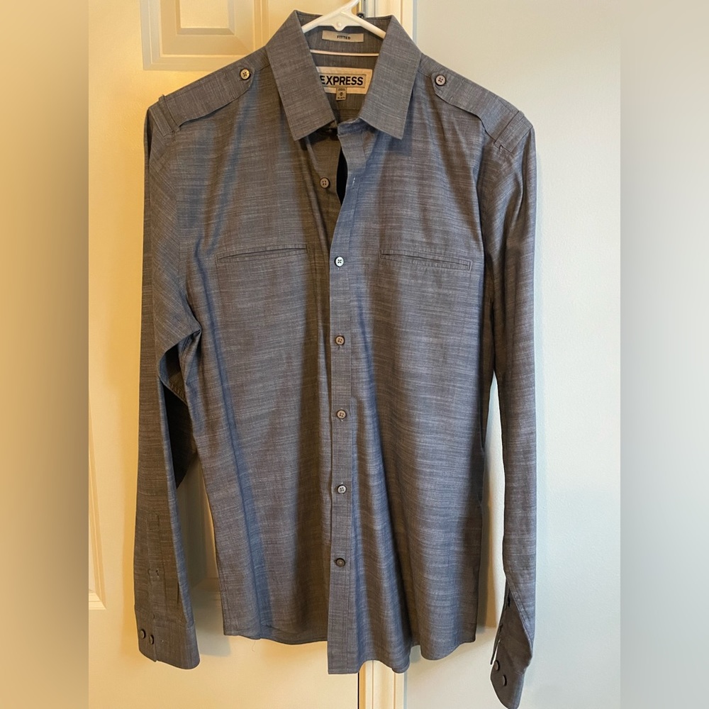 Navy Blue Button Up Shirt